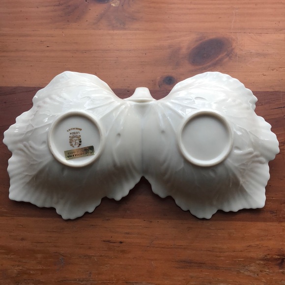 Lenox Double Leaf Accent Ceramic Tray With Handle - Picture 7 of 7